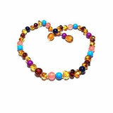 Adult Blossom Honey Baltic Amber Purple Howlite Lapis Lazuli Quartz Anklet Love Amber X