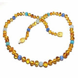 Adult Paradise Baltic Amber Blue Cats Eyes Aquamarine Gemstone Necklace Love Amber X