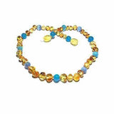 Adult Paradise Baltic Amber Blue Cats Eyes Aquamarine Gemstone Necklace Love Amber X